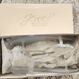 Jeweled Badgley Mischka flat sandals